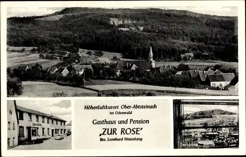 Ak Oberabtsteinach Abtsteinach an der Bergstraße Odenwald, Panorama, Gasthof, Terrasse