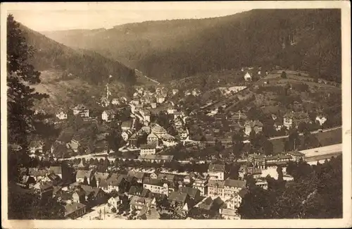 Ak Bad Wildbad im Schwarzwald, Rembachtal mit Bahnhof