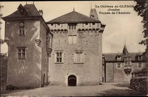 Ak Cleron Doubs, Le Chateau, Facade de l'Arrivee