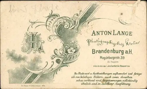 CdV Deutscher Soldat in Uniform, Portrait