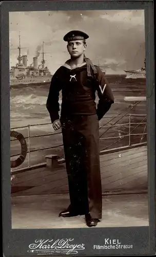 CdV Deutscher Seemann in Uniform, SMS Lothringen, Kaiserliche Marine, Portrait