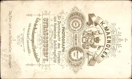 CdV Deutscher Offizier in Uniform, Portrait