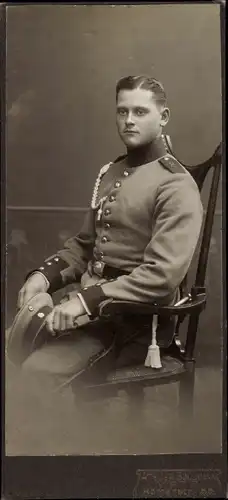 Kabinett Foto Deutscher Soldat in Uniform, Schützenschnur, Portrait, Metz