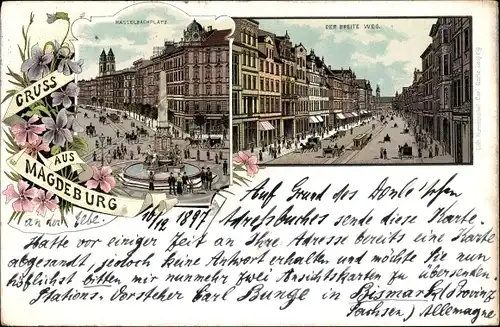 Litho Magdeburg, Hasselbachplatz, Der Breite Weg