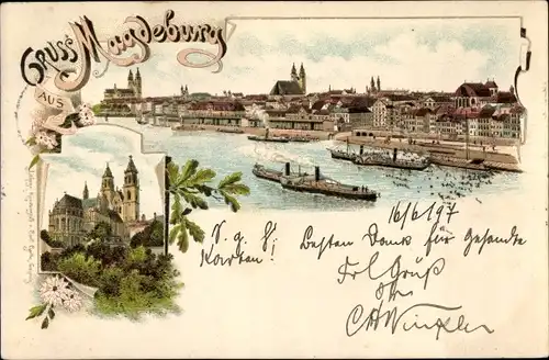 Litho Magdeburg, Stadtpanorama, Dom