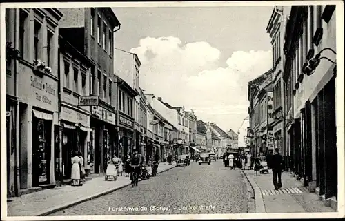 Ak Fürstenwalde an der Spree, Junkerstraße, Geschäfte