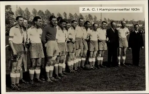 Ak ZAC I Kampioenselftal 1934, Nationalmannschaft, Fußballmannschaft