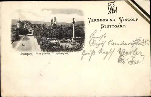 Ak Stuttgart in Württemberg, Altes Schloss, Schlossplatz