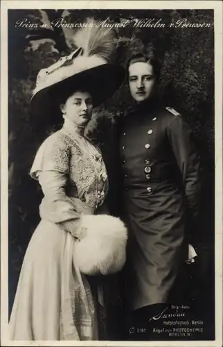 Ak Prinz und Prinzessin August Wilhelm von Preußen, 1909