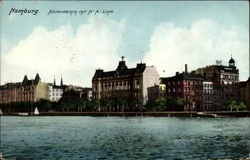 Ak Hamburg Mitte Altstadt, Alsterdamm, H.- A. Linie