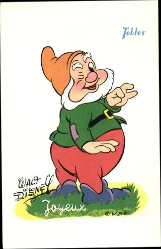 Ak Walt Disney, Comic, Joyeux, Zwerg