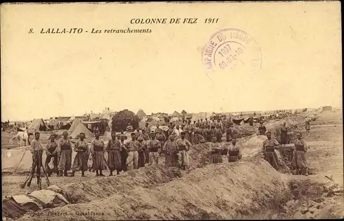 Ak Fès Fez Marokko, Lalla Ito, Les retranchements, 1911