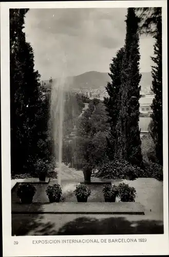 Ak Exposicion Internacional de Barcelona 1929, Jardines