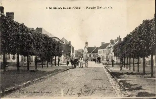 Ak Laigneville Oise, Route Nationale