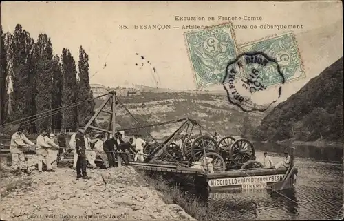 Ak Besançon Doubs, Artillerie, Kanonen, Debarquement