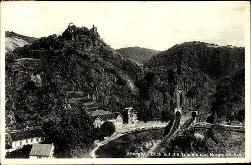 Ak Altenahr Pfalz, Blick auf die Tunnels, Burgruine Are