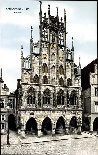 Ak Münster in Westfalen, altes Rathaus, Vorderseite