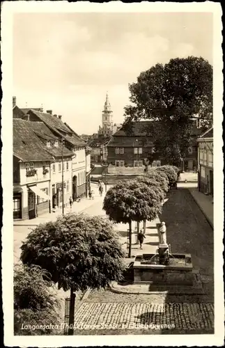 Ak Bad Langensalza in Thüringen, Lange Straße, Jakobibrunnen