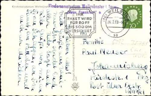 Ak Weilmünster im Taunus, Plantschbecken, Freibad, Kindersanatorium