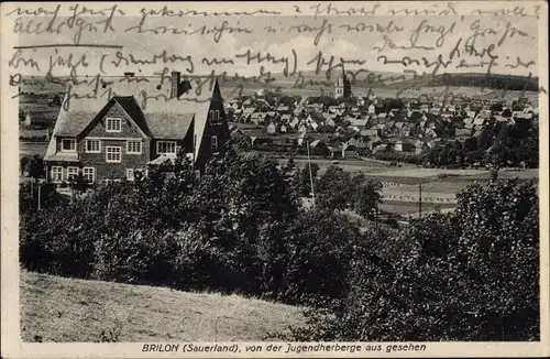 Ak Brilon im Sauerland, Ort von der Jugendherberge gesehen