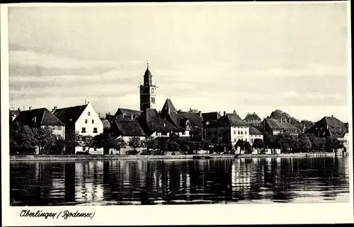 Ak Überlingen im Bodenseekreis Baden Württemberg, Blick übers Wasser zum Ort