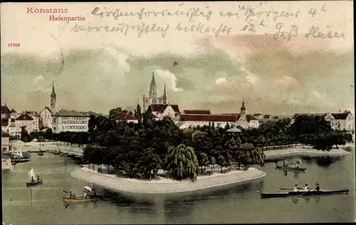 Ak Konstanz am Bodensee, Hafenbild