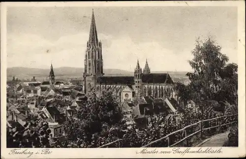 Ak Freiburg im Breisgau, Münster vom Greiffeneckschlössle