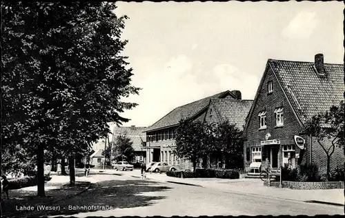 Ak Lahde Petershagen an der Weser, Bahnhofstraße