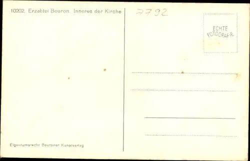 Ak Beuron an der Donau Württemberg, Erzabtei, Inneres der Kirche