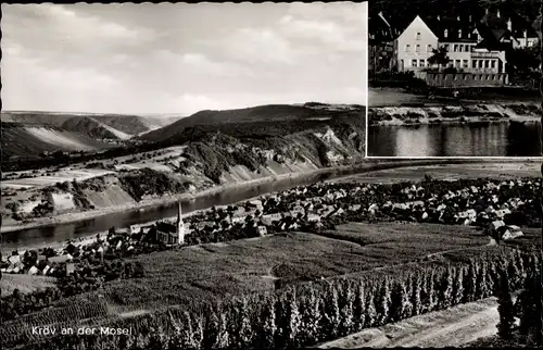 Ak Kröv an der Mosel, Gesamtansicht, Hotel Bechtels "Moselterrasse"