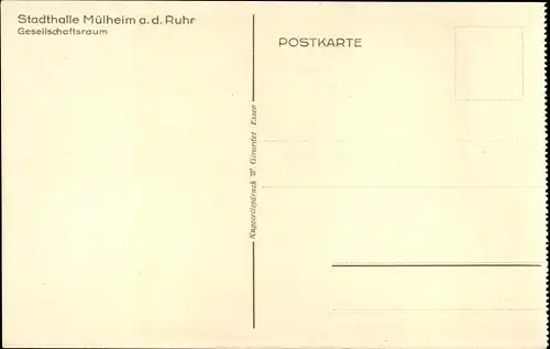 Ak Mülheim an der Ruhr, Stadthalle, Gesellschaftsraum