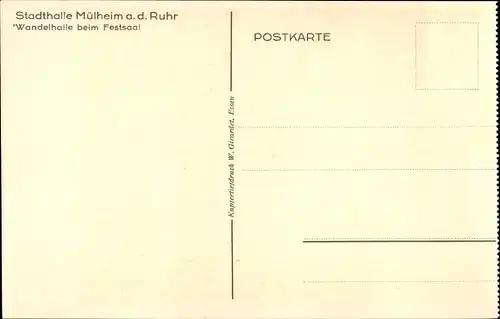 Ak Mülheim an der Ruhr in Nordrhein Westfalen, Stadthalle, Wandelhalle beim Festsaal