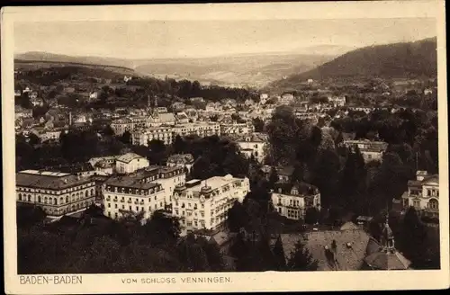 Ak Baden Baden am Schwarzwald, Blick vom Schloss Venningen