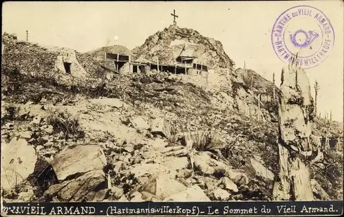 Foto Ak Vieil Armand, (Hartmannswillerkopf), Le Sommet du Vieil Armand