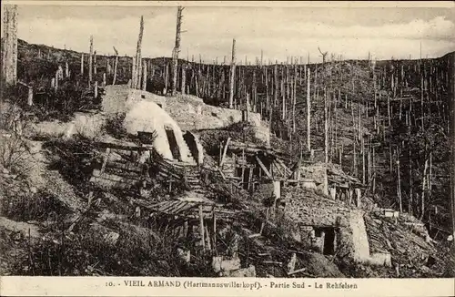 Ak Vieil Armand (Hartmannswillerkopf), Partie Sud, Le Rehfelsen