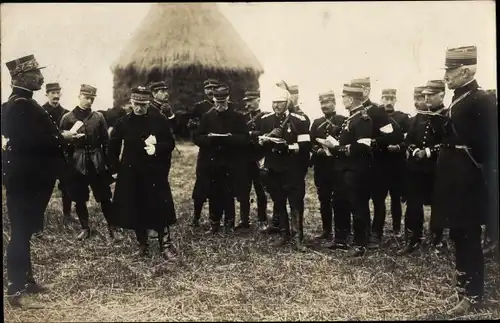 Foto Ak Manöver 1912, Französische Soldaten in Uniformen, Generäle