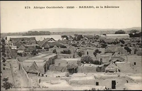 Ak Bamako Mali, Afrique Occidentale, vue de la Residence, Blick auf den Ort