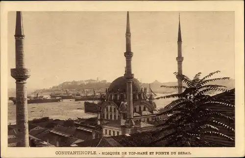 Ak Konstantinopel Istanbul Türkei, Mosquée de Top Hané et Pointe du Serail