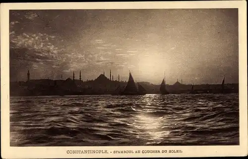 Ak Konstantinopel Istanbul Türkei, Stamboul au coucher du soleil