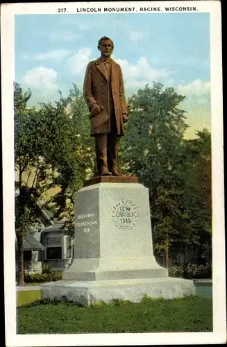 Ak Racine Wisconsin USA, Lincoln Monument
