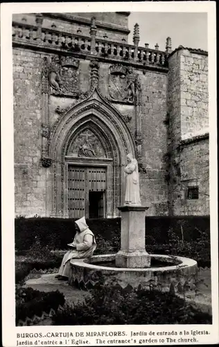 Ak Burgos Kastilien und León, Cartuja de Miraflores, Jardin