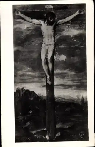 Künstler Ak Tiziano, San Lorenzo de El Escorial Madrid, Sacrisifa, Cristo crucificado