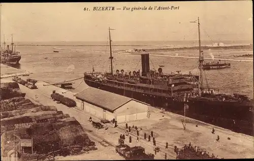 Ak Bizerte Tunesien, Vue generale de l'Avant-Port