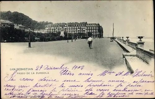 Ak Donostia San Sebastian Baskenland, Paseo de la Zurriola