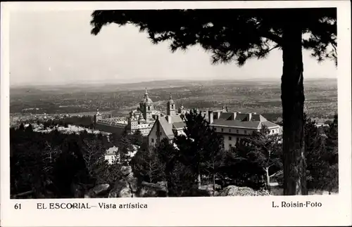 Ak San Lorenzo de El Escorial Madrid, Monasterio, Vista artistica