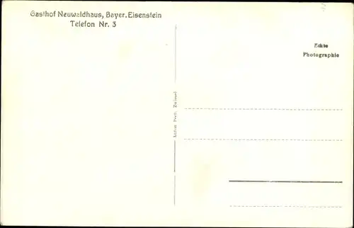 Ak Bayerisch Eisenstein im Bayrischen Wald Niederbayern, Gasthof Neuwaldhaus