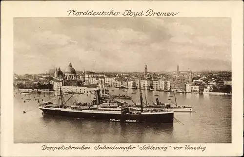 Ak Venezia Venedig Veneto, Dampfschiff Schleswig, Norddeutscher Lloyd Bremen