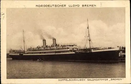 Ak Doppelschraubensalondampfer Bremen, Norddeutscher Lloyd Bremen