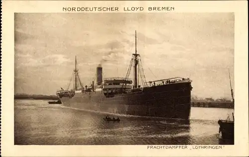 Ak Norddeutscher Lloyd Bremen, Frachtdampfer Lothringen