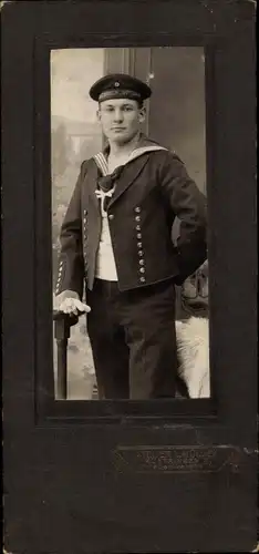 Kabinett Foto Deutscher Seemann in Uniform, Matrosen Division, Portrait